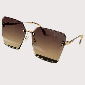 

Fashion Square Sunglasses Women Vintage Brand Oversized Rimless Sun glasses Female Oculos de sol Shades