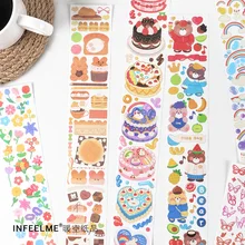 Bande adhésive en papier Washi, dessin animé, amour fille, coeur, décoration, autocollants de couleur, fournitures d'étudiants, pour bricolage, matériel pour compte à main