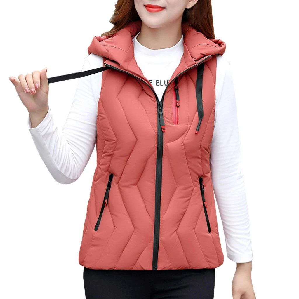 JAYCOSIN Spring Fashion New Brand Autumn Slim Velvet Women Jacket Warm Cotton Hooded Winter Warm Jacket Motorcycle Vest 906 - Цвет: OR