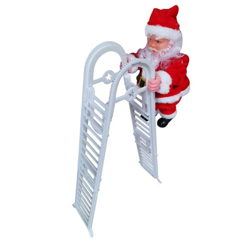 

New Lovely Christmas Santa Claus Electric Climb Ladder Hanging Decoration Christmas Tree Ornaments Funny New Year Kids Gifts Par