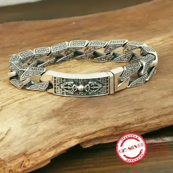

S925 sterling silver men's bracelets personalized fashion jewelry Crafts retro arrogance creative shapes 2018 new gifts for love