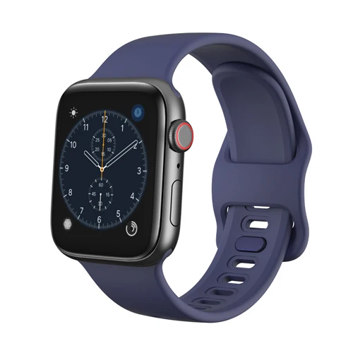Midnight blue Жидкий силиконовый ремешок для apple watch band 44 мм, 42 мм, 40 мм, 38 мм, версия наручных часов iwatch, ремешок 5/4/3/2/1 такой же как apple's официальный силиконового материала - Цвет ремешка: Midnight blue
