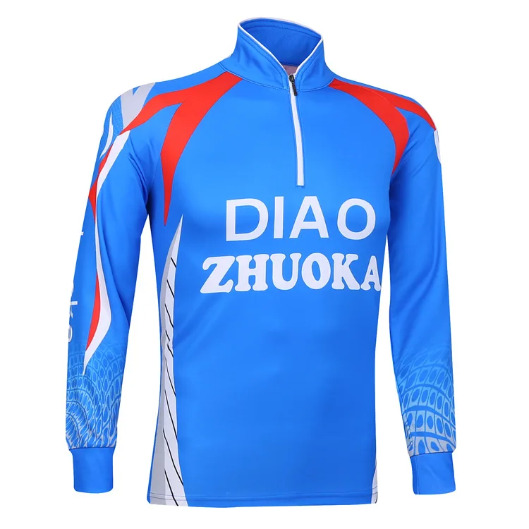 

Zhuo Coffee Fishing Sun Protection Clothing Breathable Quick-Dry Hooded Long Sleeve Half-Open Fishing Boat Angling Athletic Clot