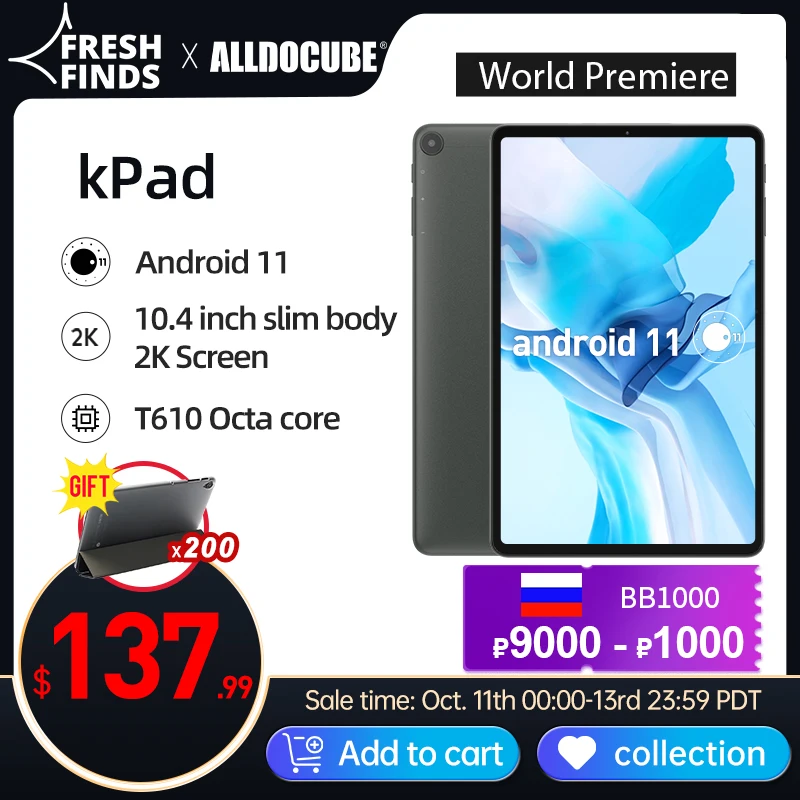 Мировая премьера ALLDOCUBE kPad 10.4-дюймовый планшетный ПК Android 11 Unisoc T610 2K экран 4GB RAM 64GB ROM