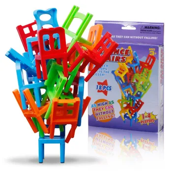 

Family Board Game Children Educational Toy Balance Stacking Chairs Office Game