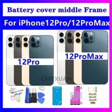 

New Housing For iPhone 12pro Battery Back Cover / Middle Chassis Frame / SIM Tray / Side Key Parts For iPhone 12promax
