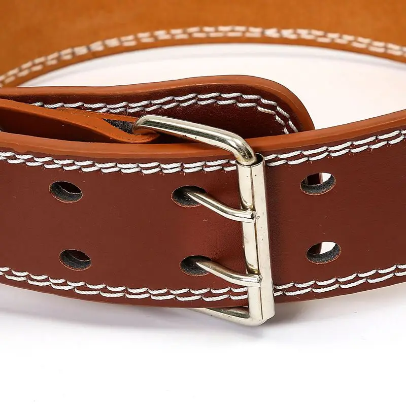 PU Weight Lifting Belt Protect Waist Gym Fitness Power Lifting Belt Back Support, Brown Size: M