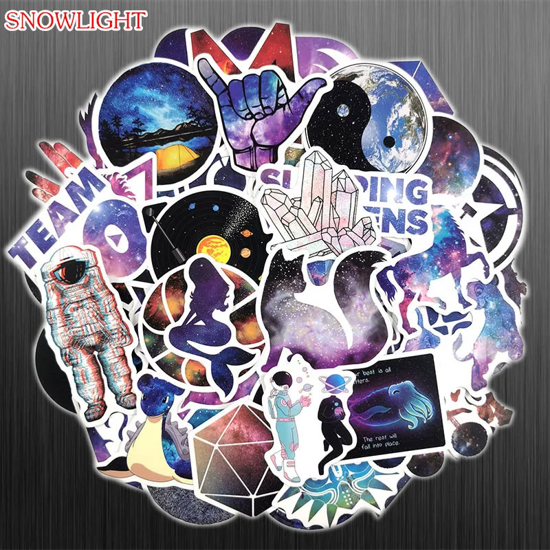 10/50 pcs/pack Starry Sky Cartoon Anime PVC Waterproof Sticker For Laptop Skateboard Notebook Car Motorcycle Toy Stickers