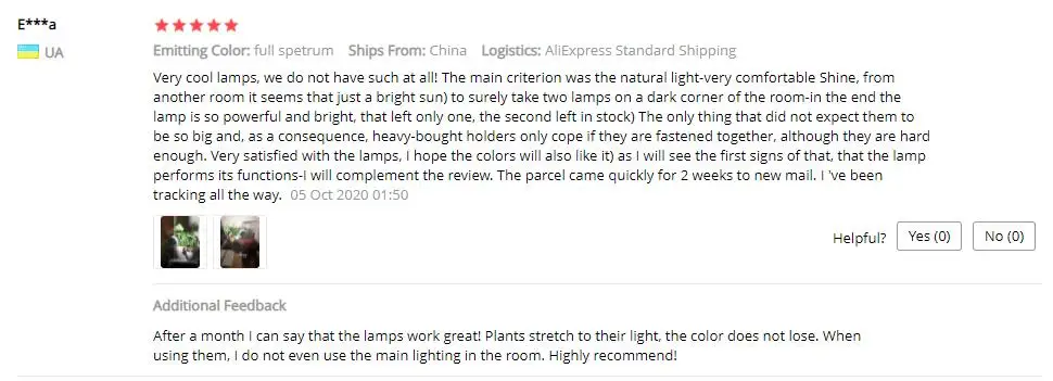 Description Picture 5 of item150W Phyto Lamp Full Spectrum Grow Light 200LEDs Plant Lights Bulb Lighting for Hydroponics Flowers Seeds Plants Indoor GrowBox