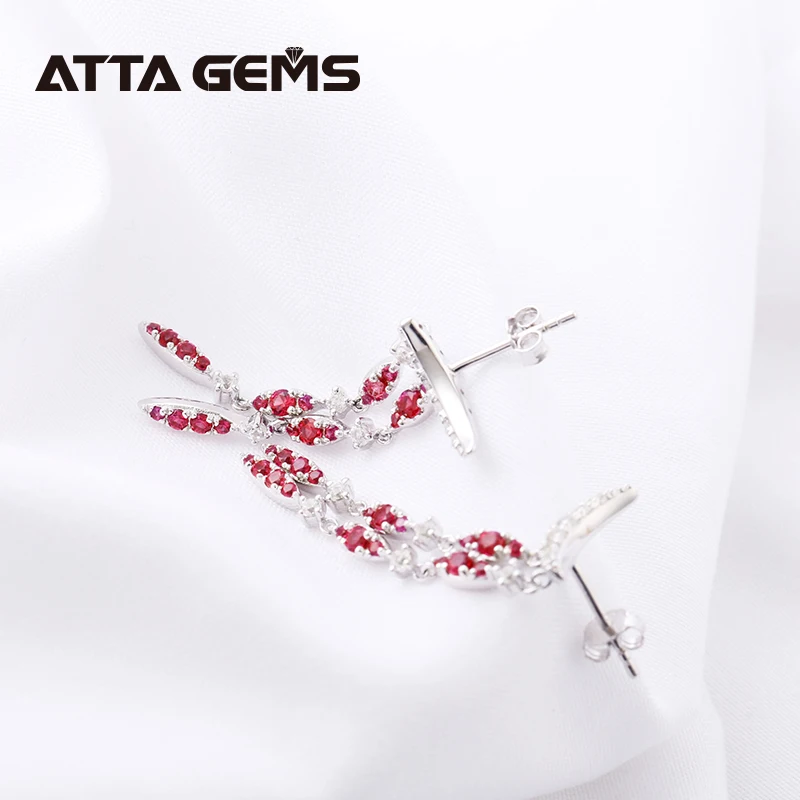 Рубиновые серьги-капли из стерлингового серебра для женщин, свадебные ювелирные изделия из серебра рубиновый цвет, романтичный дизайн, обручение, юбилей, Ювелирное Украшение