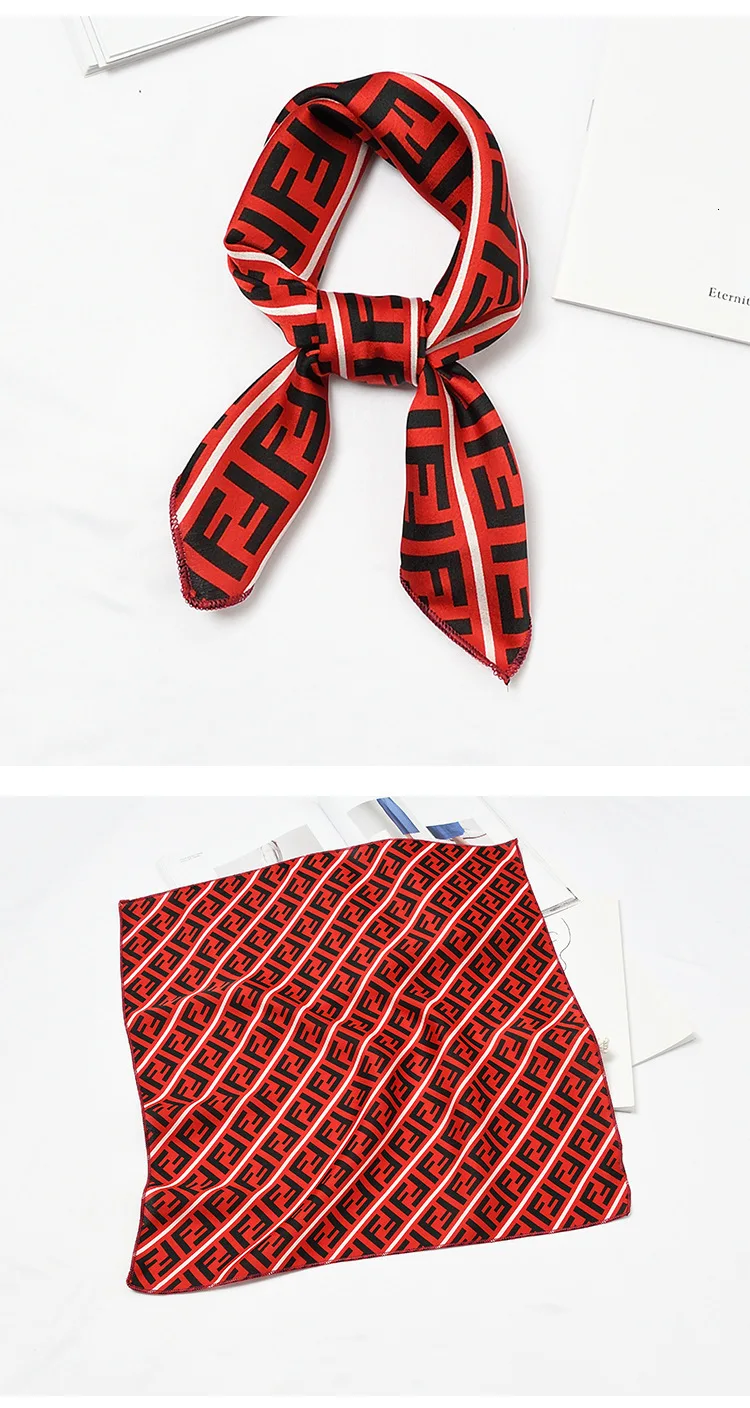 Женский саржевый шелковый шарф 50 см дизайн роскошный бренд Леопардовый шарф небольшие Квадратные платки повязка для головы хиджаб носовой платок