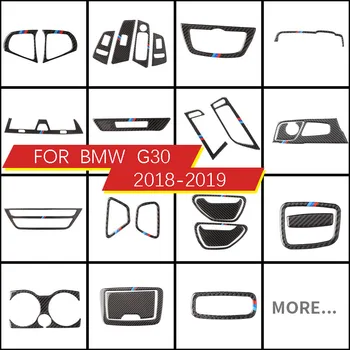

For BMW G30 5 Series Carbon Fiber Car Rear Air Conditioning Outlet Frame Decor Back AC Vents Trim Refit Stickers Car Styling