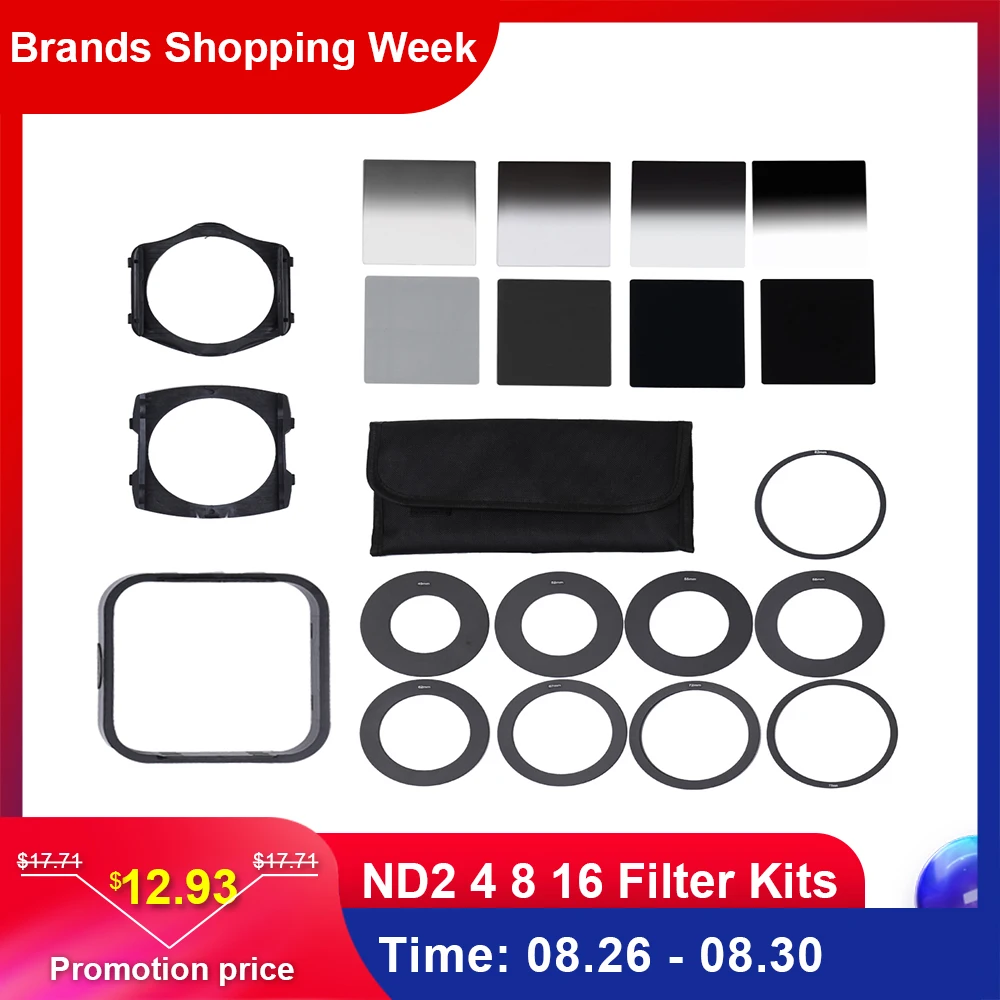 

Andoer Universal Neutral Density ND2 4 8 16 Filter Kits for Cokin P Set SLR DSLR Camera Lens Camera Photo Accessories