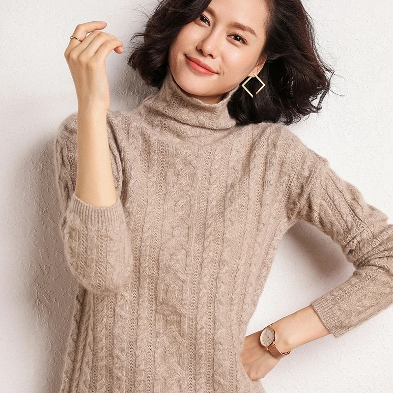 

2019 High Quality 100% Cashmere Wool Soft Skin Friendly Casual Loose Sweaters Pulls Femme