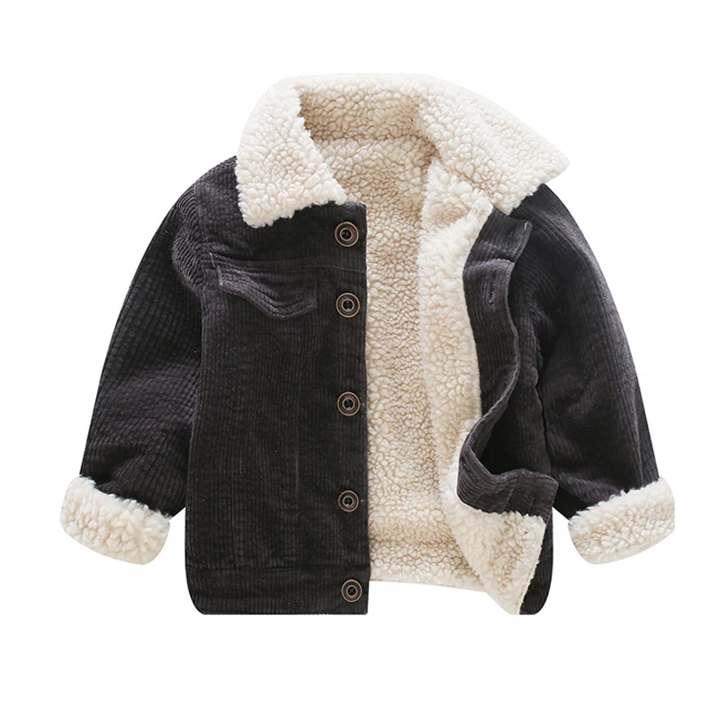 MILACEL/зимнее Детское пальто; вельветовое пальто для девочек; плотное Детское пальто с отложным воротником; Верхняя одежда для мальчиков