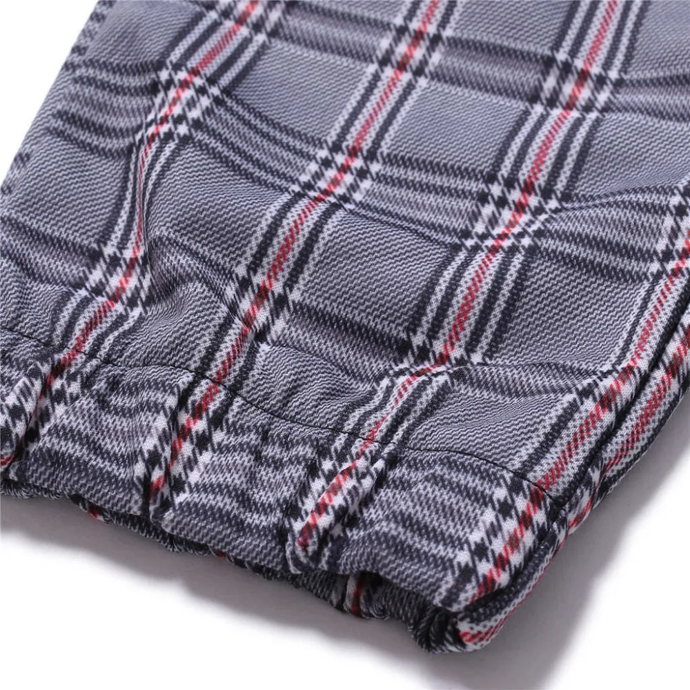 Men's Long Casual Sport Pants Slim Fit Plaid Trousers Running Joggers Sweatpants штаны streetwear pantalones hombre#2O10
