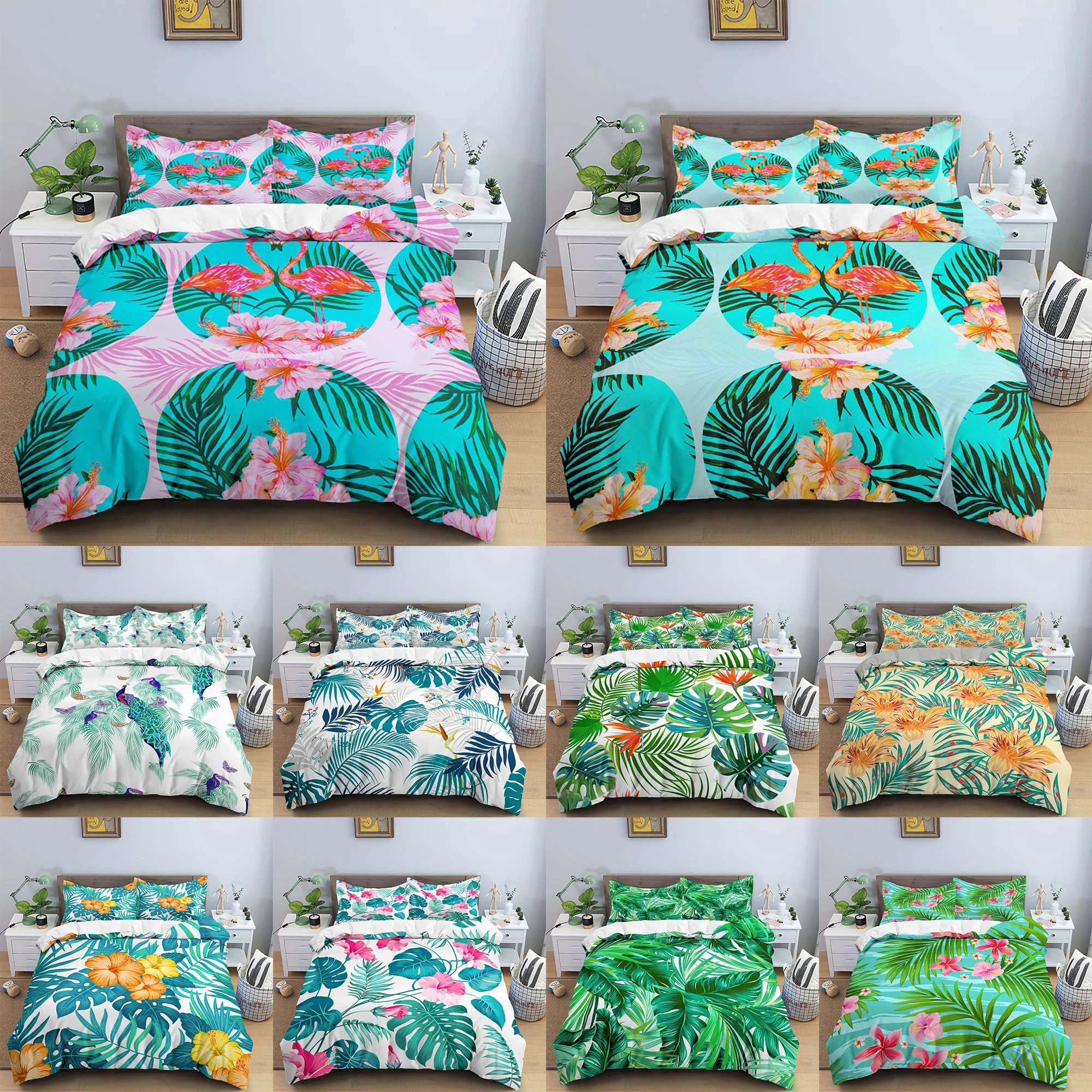 

Uxury Bedclothes Set Leaf Quilt Cover King Queen Twin Size Duvet Cover Bedding Set With Pillowcase Home Textile Set 2/3 Pcs