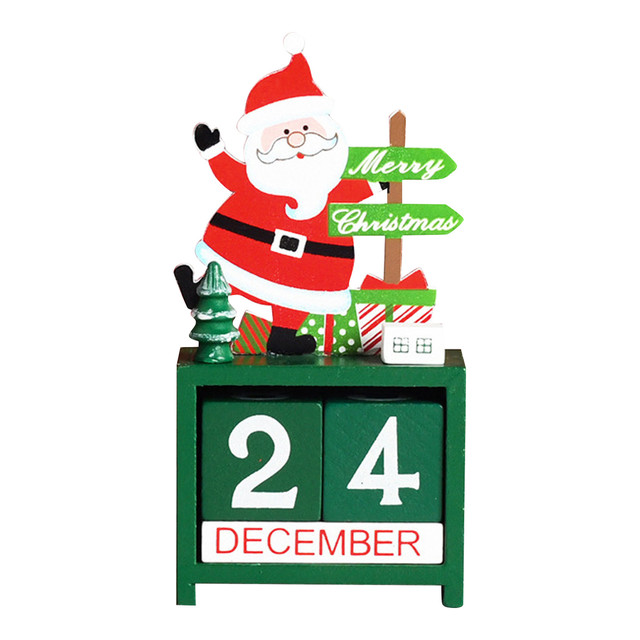 Decoration Countdown Calendar Number Wooden Blocks Tabletop Desk Christmas Decorations For Home Navidad Новый Год