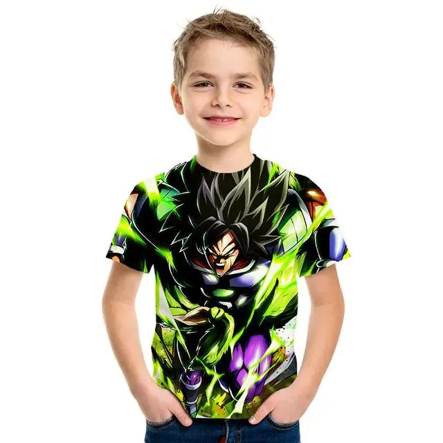 Детская футболка с изображением дракона и шарика Z goku Saiyan, Детская футболка с 3D-принтом, Детская футболка, модная футболка для мужчин и девочек - Цвет: PT-224