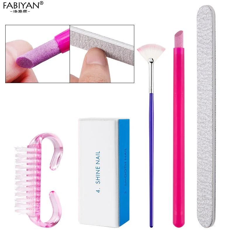Набор для маникюра 5 шт./компл. пилка дизайна ногтей кисть щётка от пыли Очистка