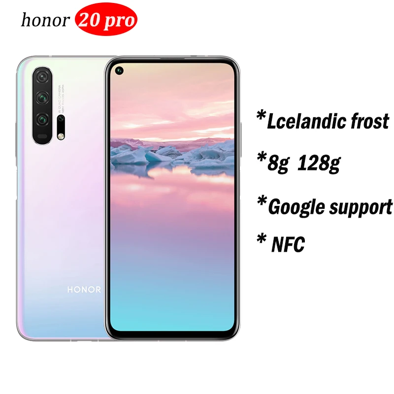 Honor 20 honor 20 pro NFC мобильный телефон Kirin 980 Android 9,0 6,26 дюймов экран 3750 мАч батарея смартфон - Цвет: 8g128 white 20 pro