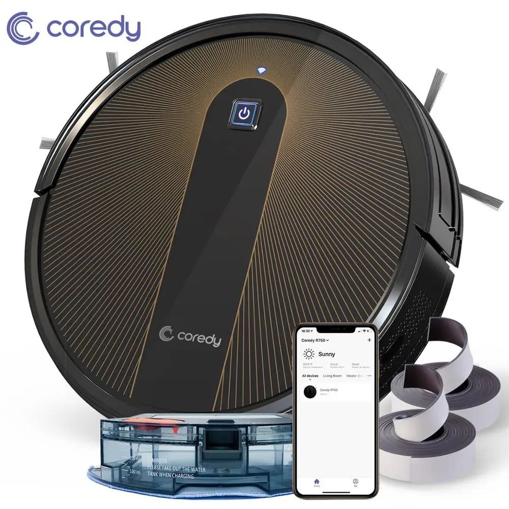 Coredy R750 2200PA робот пылесос Smart развертки сухой и влажной уборки пола могут быть