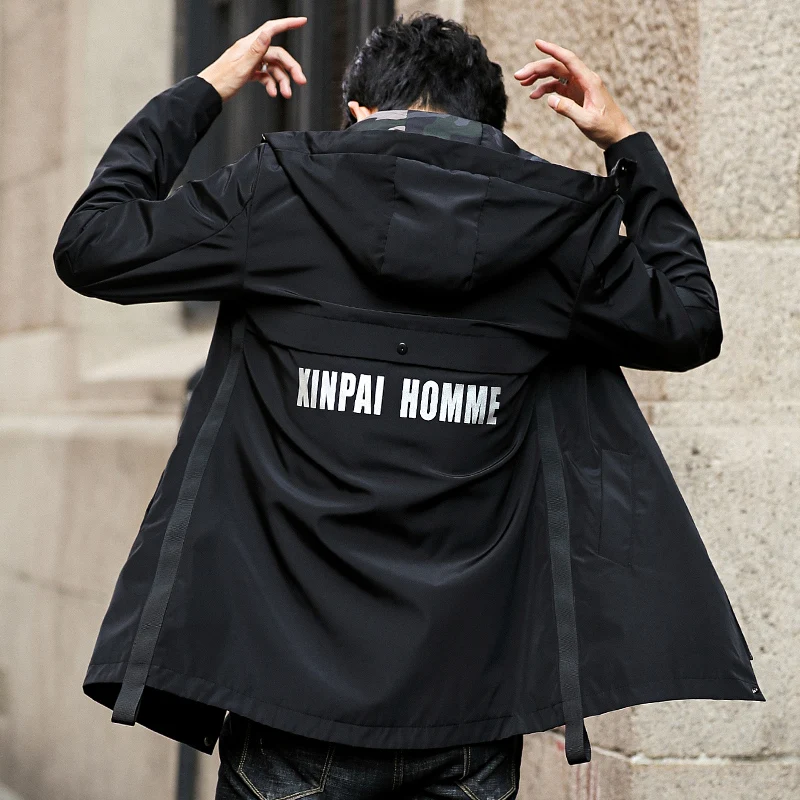 IJacket мужские новые осенние куртки трендовые дикие осенние и зимние мужские ветровки длинные секции