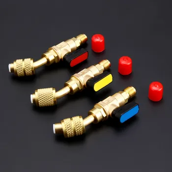 

A/C HVAC Refrigerant Operation Angled Manual Shut-off Valve 1/4" SAE Male and 5/16" SAE Female For R22 R12 R410a Charging hoses