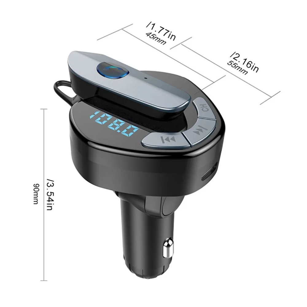 Беспроводной 5,0 версия с USB 3.1A Выход Автомобильный MP3 вызов автомобильный музыкальный плеер многофункциональное автомобильное зарядное устройство музыкальный плеер