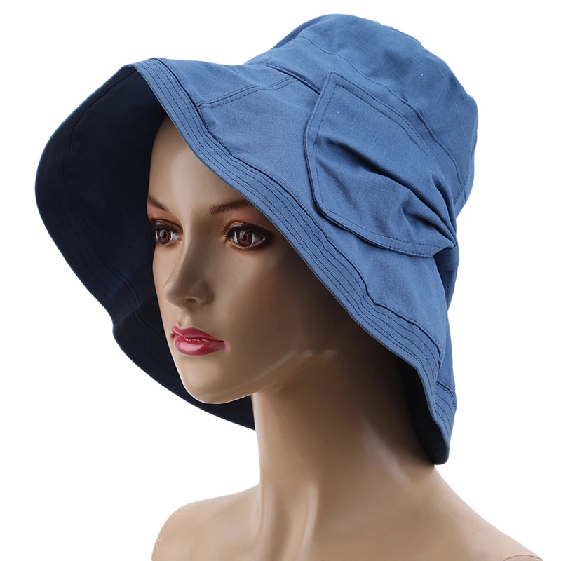 GAOKE летние женские хлопковые с широкими полями солнечные шапки складные повседневные Viseira Feminina модные кепки от солнца Панама шляпа Chapeu Feminino