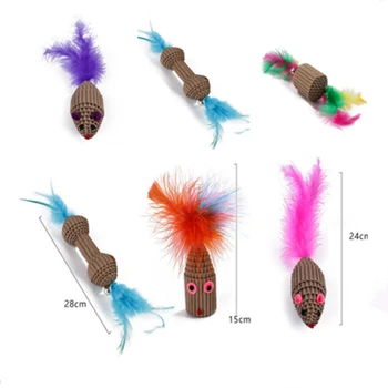 

Colorful High Quality Feather Cat Fish Shape Creative Toy Pet Fun Energy Interaction Plush Small Cute Gift Training Toy Supplies