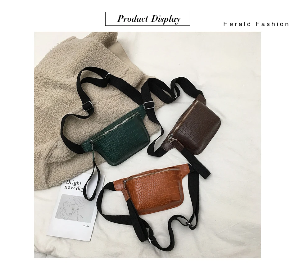 Herald модная женская сумка с узором «крокодиловая кожа», сумка-мессенджер, нагрудная сумка, поясная сумка на пояс, клатч, Женская поясная сумка, сумка через плечо