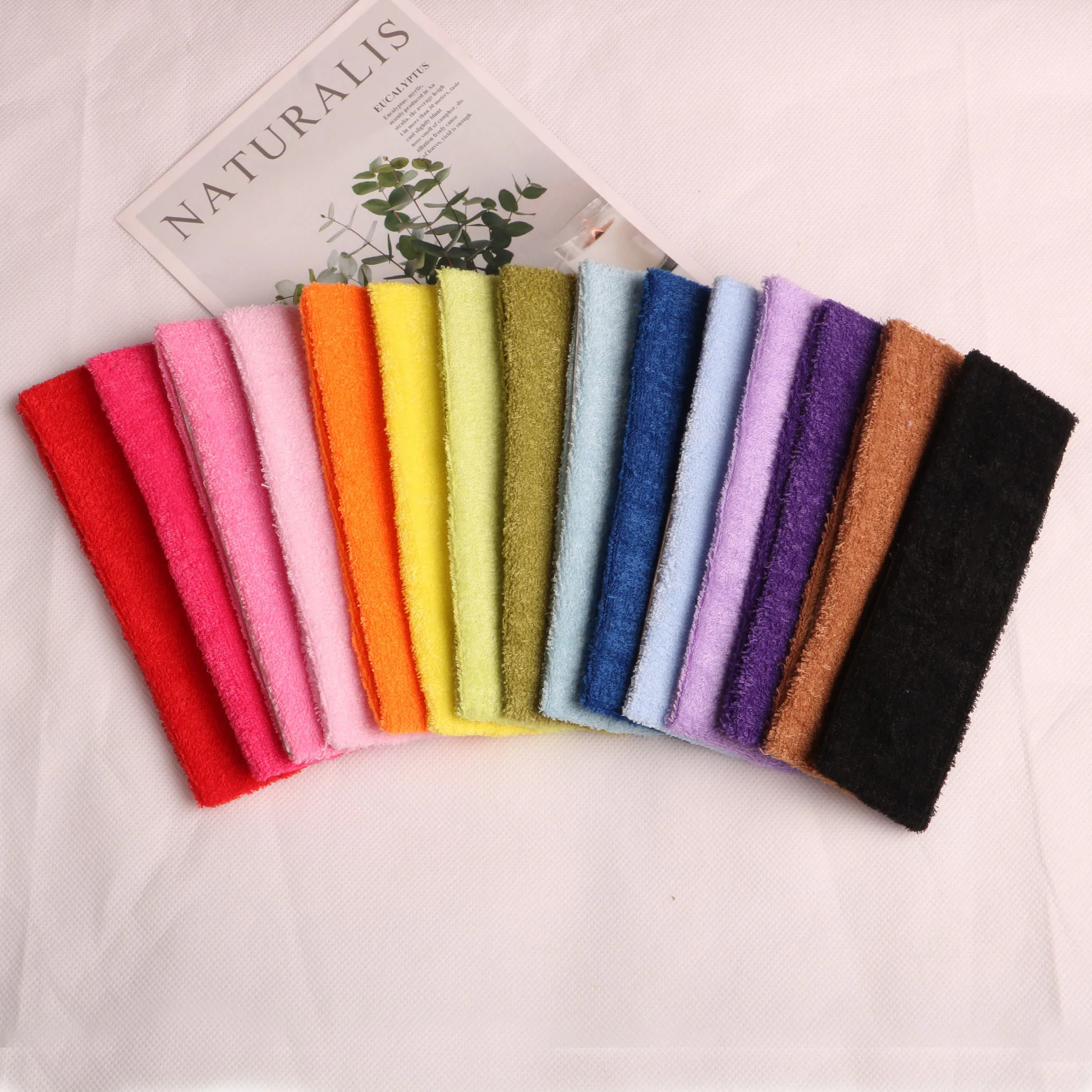 15pcs/lot Women Yoga Headbands Fashion Soft Elastic Cotton Sweatband Indoor Outdoor Yoga Dance Exercise Fitnes Stretchy Hairband