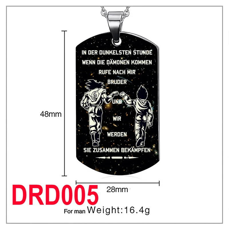 DRD005 Нержавеющая сталь DOG TAG кулон ожерелье военные украшения персонализированные dogtag подарок на день рождения - Окраска металла: DRD005