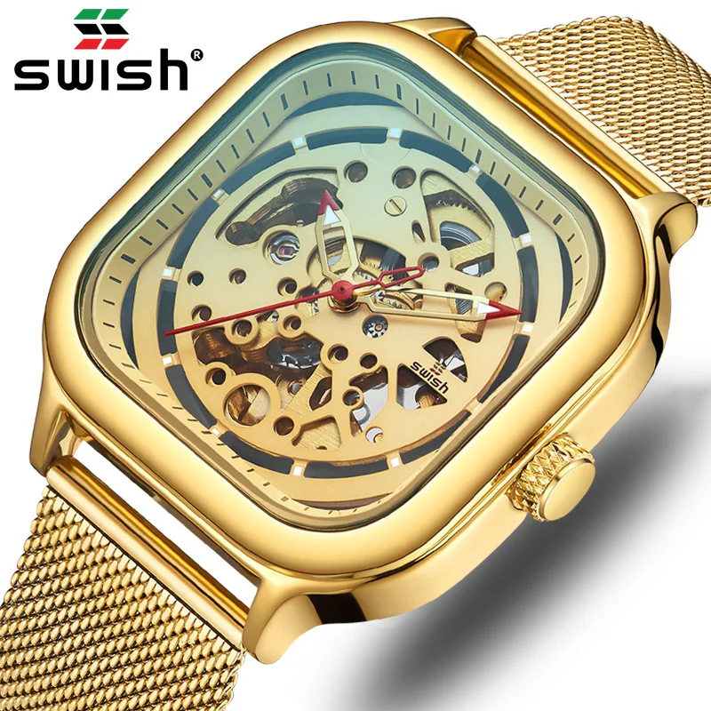 

Brand Design Mens Automatic Watch Luxury Golden Mechanical Wristwatch Stainless Steel Waterproof Clock for Men Relogio Masculino
