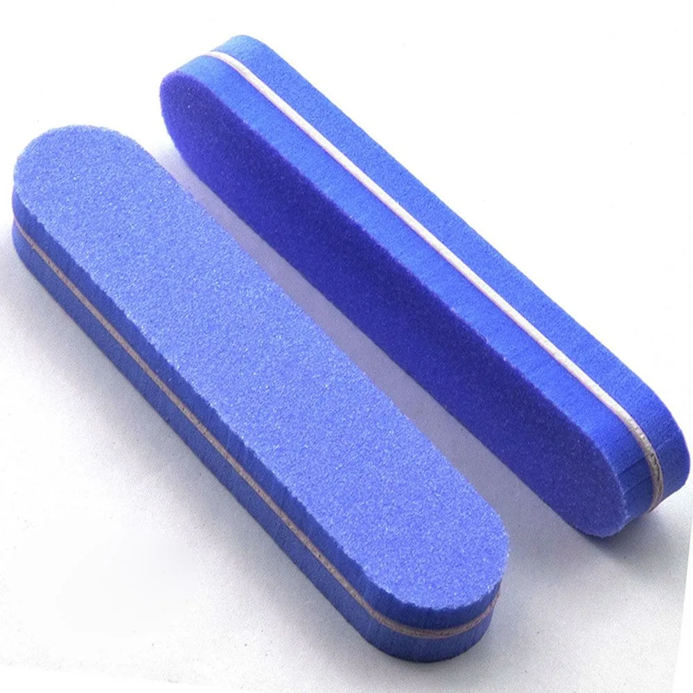 20 шт./лот, двухсторонняя мини пилка для ногтей, цветная губка, лак для ногтей, шлифовальные буферные полоски, маникюрный маникюр с полировкой, инструменты - Цвет: Blue 1pc