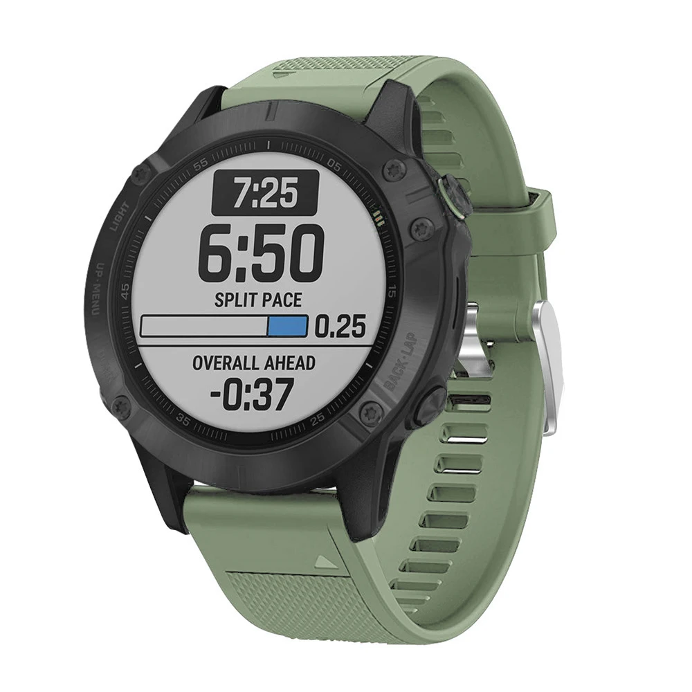 26 мм силиконовый ремешок для часов Ремешок для Garmin Fenix 6X6 6S Pro 5X5 5S Plus 3 3HR часы браслет легко подходят быстрый выпуск 20 22 мм - Цвет: Army Green