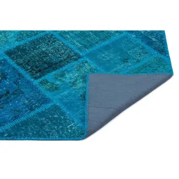 

Handmade Turquoise Vintage Overdyed Patchwork Area Rug 080x150 Cm-2'7''X4'11''