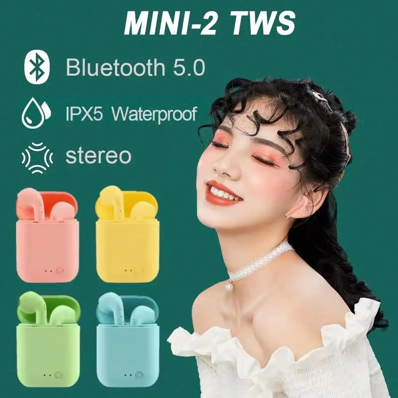 Беспроводные наушники TWS Mini-2 игровая гарнитура Bluetooth 5 0 спортивные с громкой