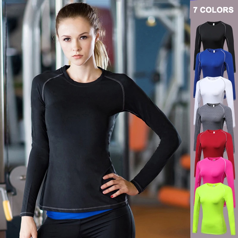 Female Rashguard Sports t-shirt Compression Long Sleeve Shirts Gym Clothing Running Tops Tees Blouses Shirts Jerseys Sweatshirts