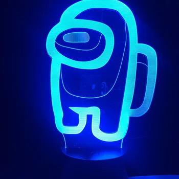 

Hot Friends Game Among Us LOGO 3D Illusion Desktop Lamp Coffee Table Decor LED Sensor Lights Atmosphere Bedside Night Gift