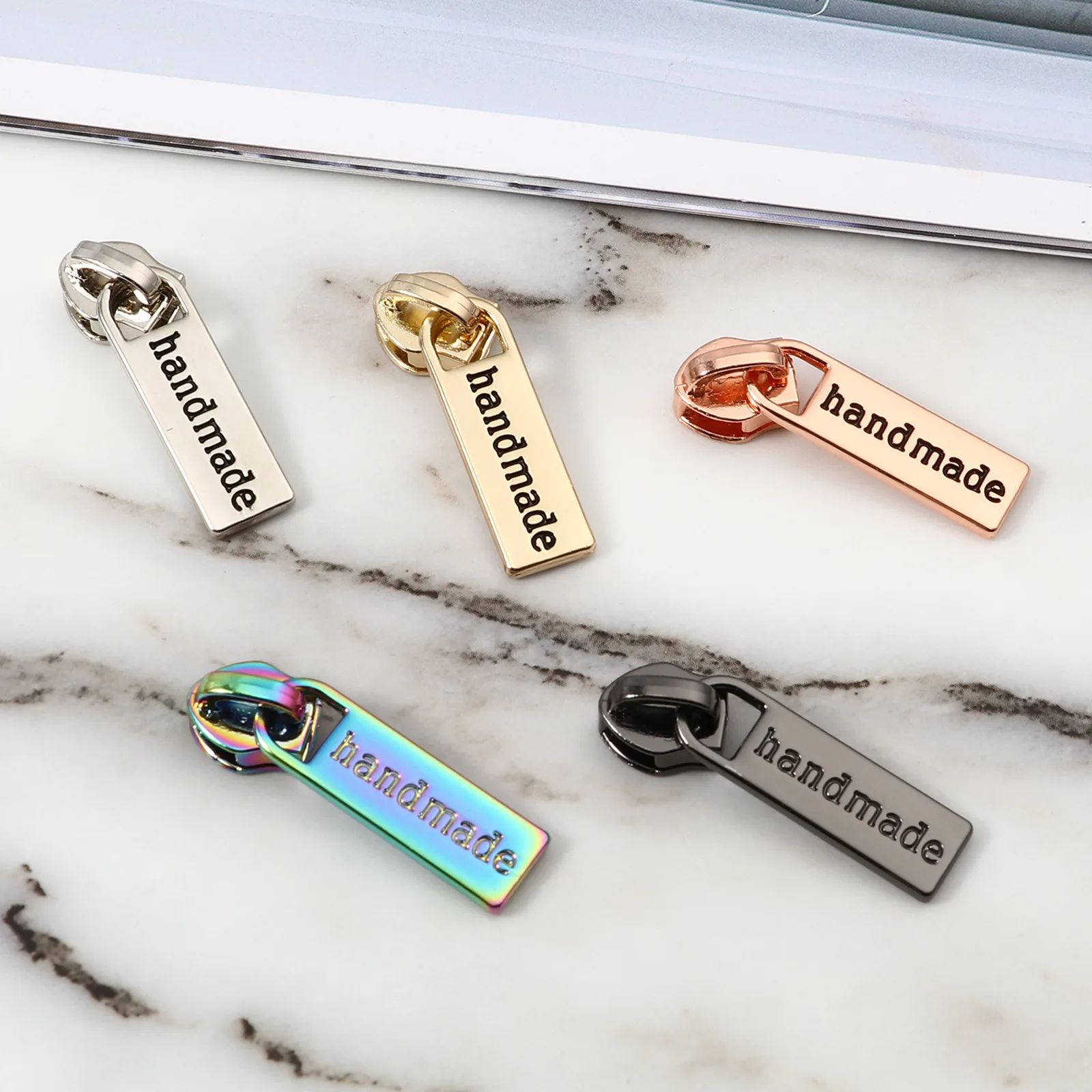 5 PCs 3.7x1cm 나일론 지퍼에 대 한 수 제 지퍼 슬라이더 의류 지퍼 머리 풀러 가방 우편 수리 키트 DIY 바느질 액세서리