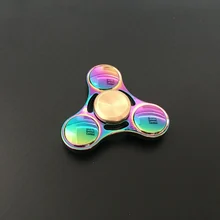 Взрослый Антистресс игрушка Мужской подарочный металлический цинковый сплав вращающаяся игрушка НЛО треугольник лист гироскоп красочный Спиннер