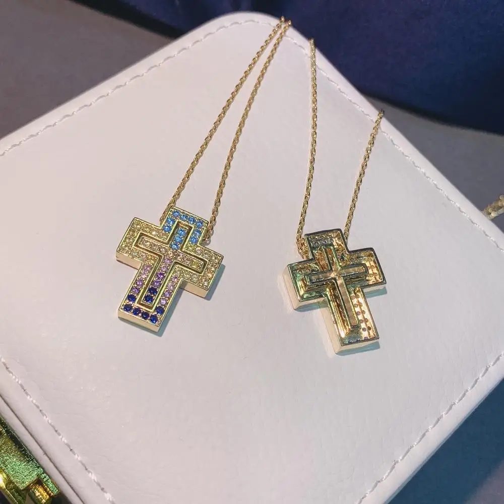 HIBRIDE New Fashion AAA Cubic Zirconia Necklace Pendants for Women Geometric Shape Bridal Wedding Party Accessories P59 - Image 3