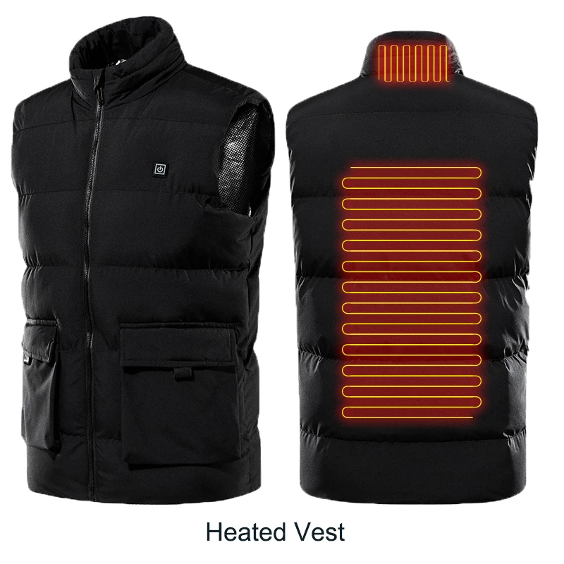 

USB Charging Heated Jacket Heated Vest For Teenagers Men's Heating Clothes Control Temperature Outdoor Heated Vest Warm Top