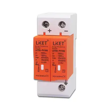 

DC 1000V Surge Protective Device 2P 20KA~40KA Low-voltage Arrester House din rail 2 Poles Protector DC1000V