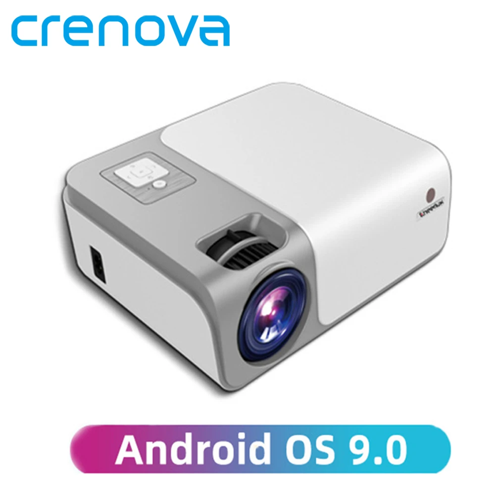 CRENOVA Projector Full HD 1080p Android 9 Beamer LED Mini Projector 4k Decoding Video Projector for Home Theater Cinema Mobile 4k projector