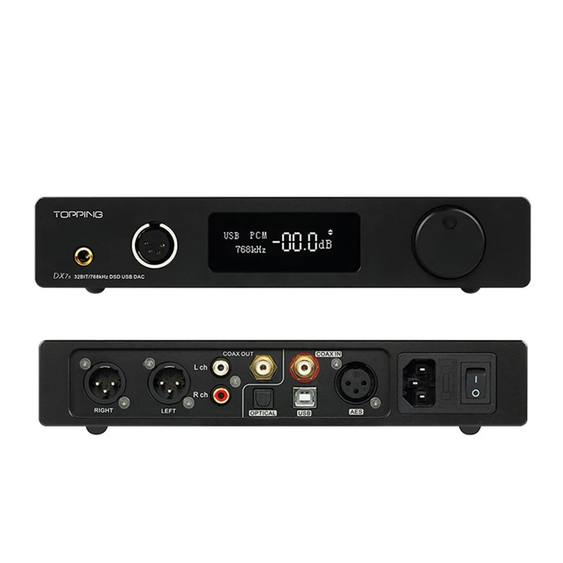 DX7S Black TOPPING DX7s ESS ES9038Q2M* 2 HIFI DAC DSD512 XMOS полностью сбалансированные наушники USB усилитель - Цвет: DX7S Black