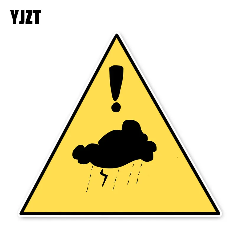 

YJZT 12.8*14.1CM Warning Sign Pay Attention To The Lightning Car Stickers Accessories C30-0359