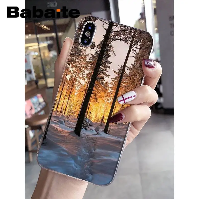 A14 Babaite красивый travek зимний восходящий узор чехол для телефона для iPhone 8 7 6 6S Plus X XS MAX 5 5S SE XR 11 11pro 11promax - Цвет: A14